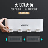 Toothbrush Holder Suit Punch-free Wall-mounted Toothpaste Squeezer Brushing Mouthwash Cup Bathroom Storage Box Storage Rack